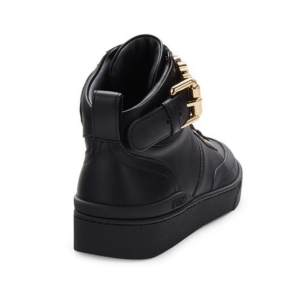 Moschino Logo Leather High Top Sneakers - Picture 4 of 4